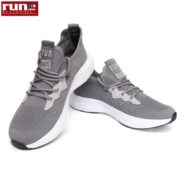 Run Shoes Grey Running Shoes For Men (7127)
